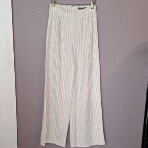 Nasty Gal Cream Striped Pantsuit